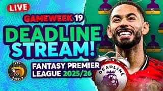 Fpl Gw19 Deadline Live Stream 🚨 | 2 Transfers Made! 🔒 | Fantasy Premier League 2025/26