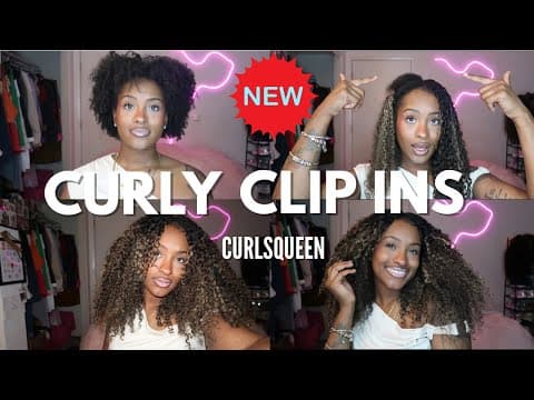 CURLS QUEEN KINKY CURLY CLIP INS | THE BEST CLIP INS EVER! HOW TO BLEND YOUR 4C HAIR | BALAYAGE