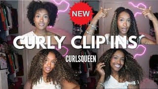 CURLS QUEEN KINKY CURLY CLIP INS | THE BEST CLIP INS EVER! HOW TO BLEND YOUR 4C HAIR | BALAYAGE