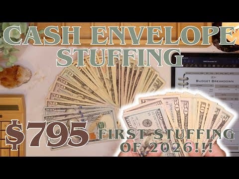 $795 Cash Envelope Stuffing | First Stuffing Of 2026 | Etsy Income & Tip Money | 26 Year Old Budgets