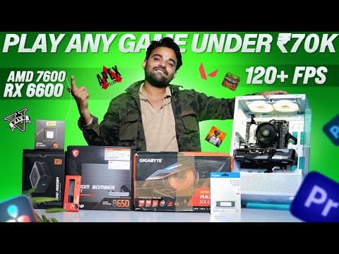 ₹70,000 Gaming Pc Build 2025 🔥 Ryzen 5 7600 + Rx 6600  Ultra Value Beast!