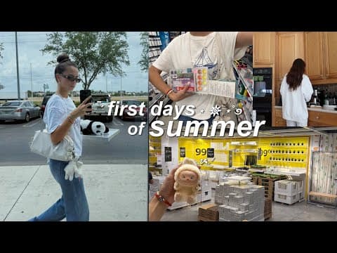 Intro To Summer Vlog ༉ ‧₊ | Unboxing Big Into Energy Labubu, Getting Into Painting, & Movie Nights
