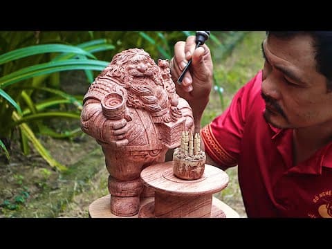 10 Days Carving Harth Stonebrew Out Of Wood - Hearthstone - Ingenious Woodworking Chainsaw Skill