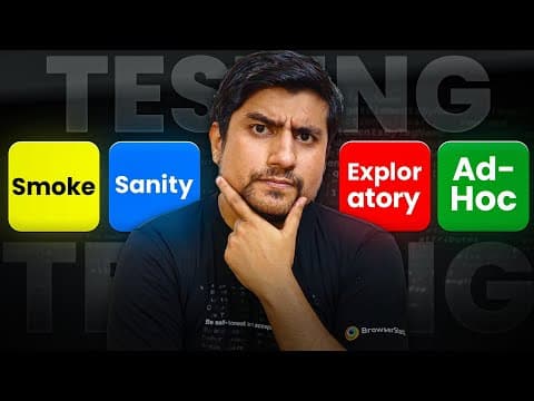 Smoke Vs Sanity Vs Exploratory Vs Ad-hoc Testing Explained With Real Examples | Qa Interview Prep