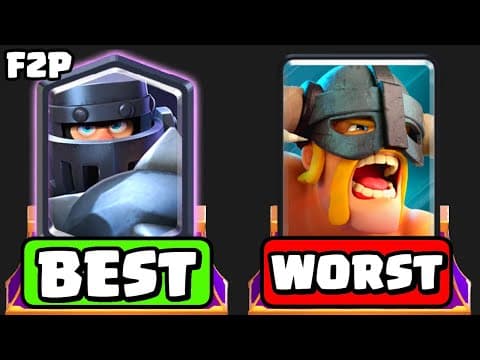 Free To Play Clash Royale Cards You Have To Upgrade