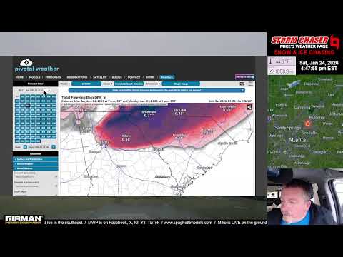Live Winter Storm Chasing In The South