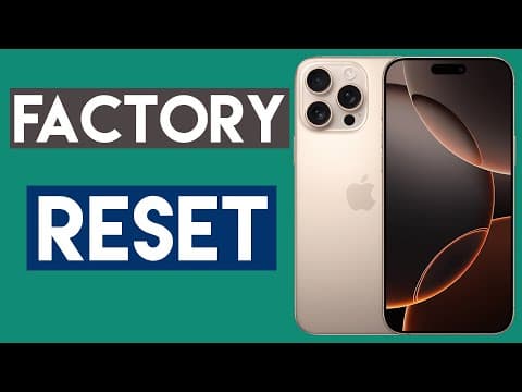 How To Factory Reset Your Iphone