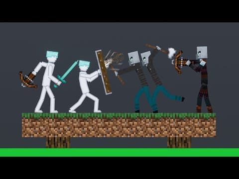 Ultimate Minecraft Creatures Vs People: Acid Arena Showdown In People Playground