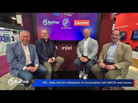 Hpc, Data, And Ai In Research: A Conversation With Mpcdf And Lenovo - Six Five On The Road