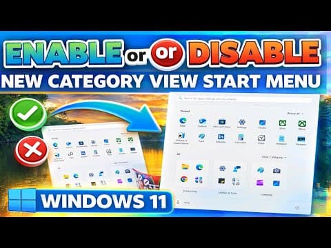 🔥 Enable Or Disable Windows 11 Start Menu Category View 🔥