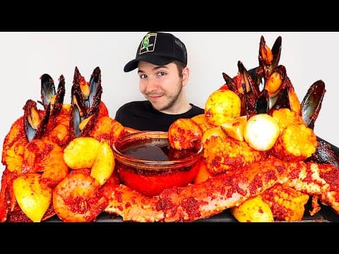 $500 Seafood Boil • Lobster Tails, Jumbo Shrimp, Sea Scallops, Onion & Sweet Corn • Mukbang & Recipe