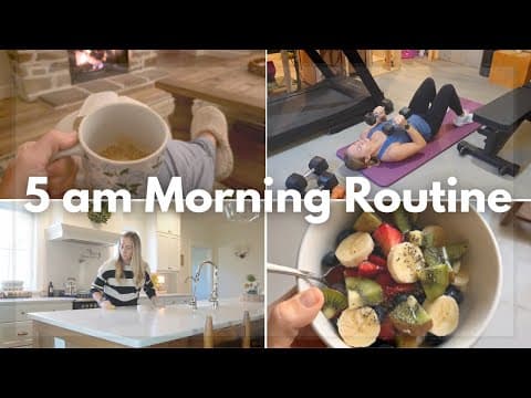 5am Productive Morning Routine ☕️🏃‍♀️☀️
