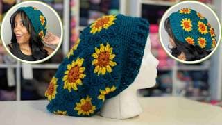 Granny Square Crochet Slouchy Hat - Easy Crochet Pattern For Beginners