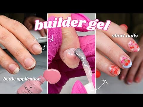 Builder Gel Manicure On Natural Nails 💅🏻 Extensions + Nail Art