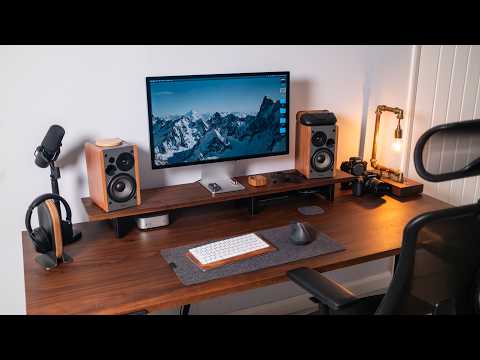 Clean & Minimal Desk Setup & Office Tour