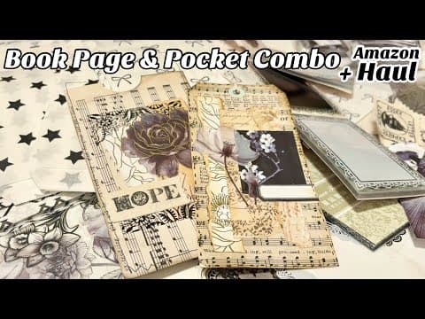 Amazon Journaling Haul & Craft With Me | Book Page Tag & Pocket Combo