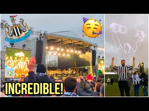 300,000 Newcastle Fans Celebrate Historic Trophy Win! Bus Tour, Trophy Lift & Light Show!