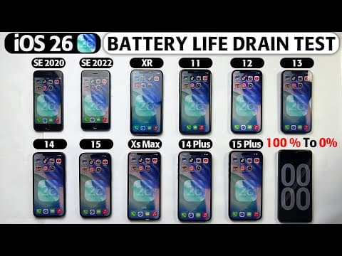 🔋 Ios 26 Battery Drain Test - Xr / Xs Max / Se 2020 / Se 2022 / 11 / 12 / 13 / 14 / 15 /14 Plus/15+