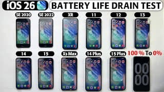 🔋 Ios 26 Battery Drain Test - Xr / Xs Max / Se 2020 / Se 2022 / 11 / 12 / 13 / 14 / 15 /14 Plus/15+