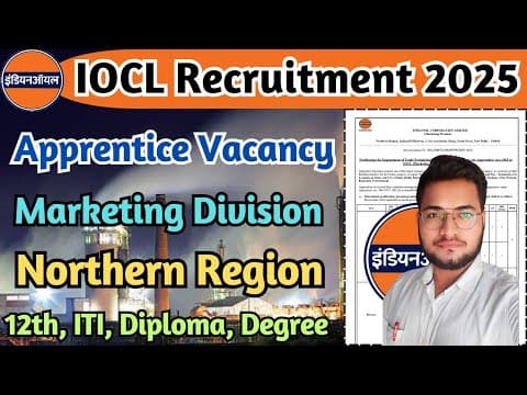 Iocl Recruitment 2025, Iocl Northern Region Apprentice 2025, Iocl Iti, Diploma, Degree Apprentice