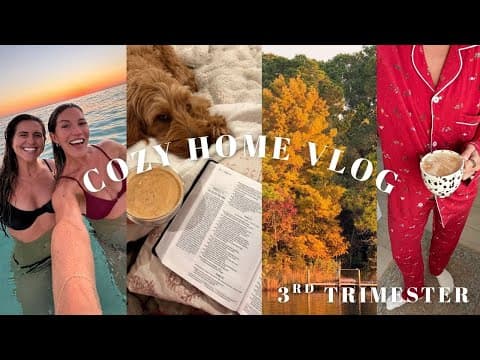 cozy home vlog: sunset swim, christmas decor, comfort meals, pregnancy workouts, etc!