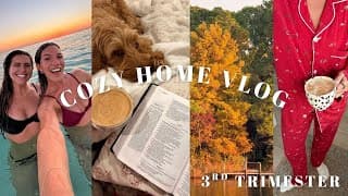 cozy home vlog: sunset swim, christmas decor, comfort meals, pregnancy workouts, etc!