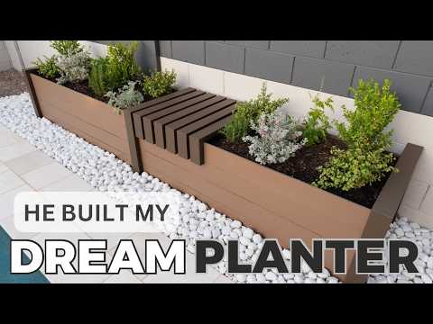 My HUSBAND built my DREAM outdoor PLANTER while working FULL TIME!