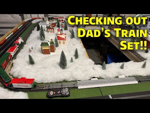 Checking Out Dad’s Train Set At Christmas!