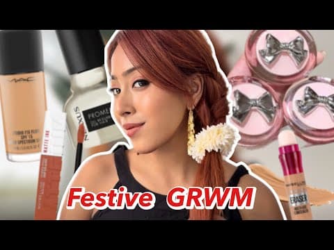 Easy 10 Min Festive Grwm | Makeup + Hair