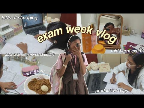 EXAM WEEK VLOG 📚🤍 | mid-term exam , 12th grader | commerce student | Priya Tharshini
