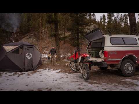 Solo Winter Sauna Camping & Dirt Biking