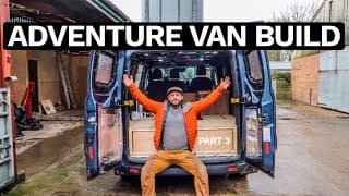 Camper Van Conversion | Home Build Adventure Van Part 3 | (carpeting, Table And Bed Build)