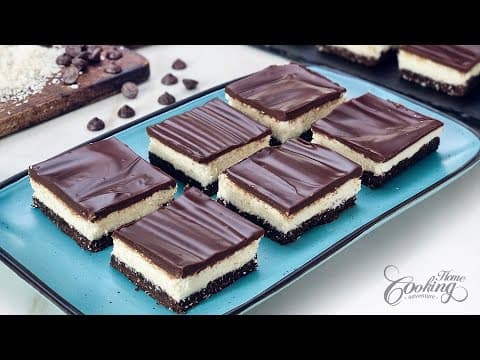No-bake Chocolate Biscuit Coconut Bars – Easy Three Simple Layers
