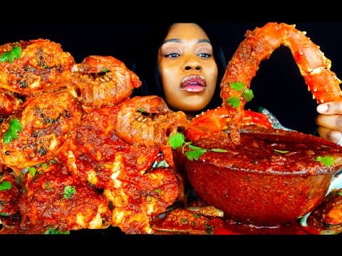 King Crab Seafood Boil Mukbang | Seafood | Mukbang | Deshelled Lobster | Seafood Boil | Asmr Eating