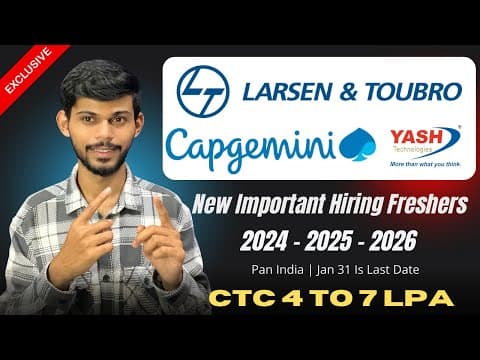Capgemini Yash Ltts Hiring 2026 | 4 To 6 Lpa | Freshers Apply Now