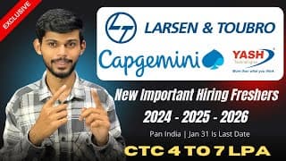 Capgemini Yash Ltts Hiring 2026 | 4 To 6 Lpa | Freshers Apply Now