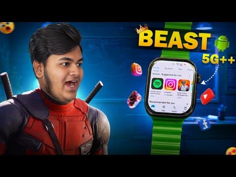 🔥Beast 5G+ Smartwatch 2025⚡️8GB RAM 128GB Storage 😯 12MP Camera & Face Lock 🔐 WS68 Ultra 