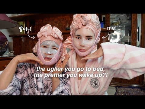 Trying "uglier You Go To Bed, Prettier You Wake Up" Routine With My Korean Grandma