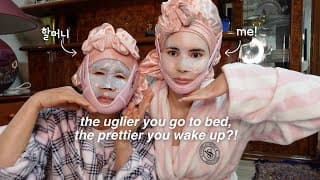 Trying "uglier You Go To Bed, Prettier You Wake Up" Routine With My Korean Grandma
