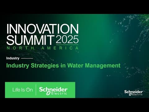Industry Strategies In Water Management | Schneider Electric