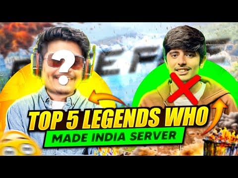 Top 5 Legends Who Made India Server - Garena Free Fire