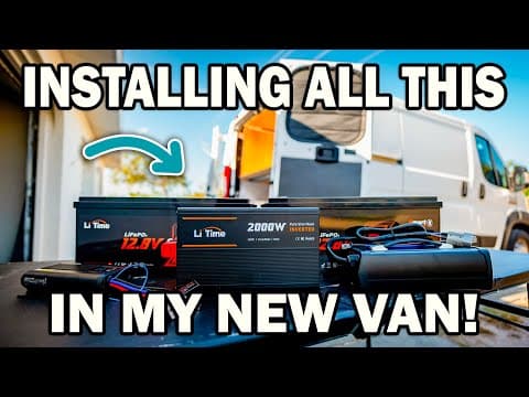 12 Volt Off Grid Power Setup In The New Van! (litime Battery Install)