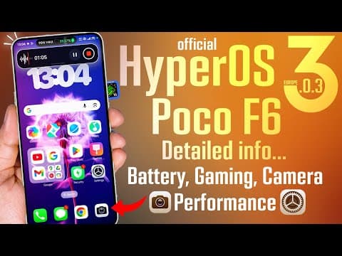 Poco F6 Hyperos 3.0.3 Official Update Detailed Review, Camera, Battery, Gaming And More.. (eea)