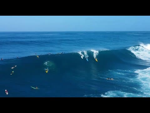 Huge Waves At Waimea Bay Xl Swell 30'+ Super Chill Drone Session And Music :)