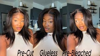 New Yaki Straight Glueless Bob Wig ✨ Pre-cut Hd Lace + Layers