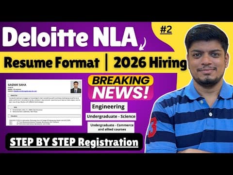 🔥deloitte Resume Format | Deloitte Nla 2026 | Deloitte Step By Step Registration | Deloitte Hiring