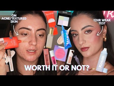 I Tried All The New Viral Makeup On Acne & Textured Skin (only Good For Clear Smooth Skin?)