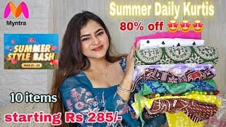 10 Myntra Dailywear/ Ofice Wear Summer Kurtis | Starting Rs 285 | Printed Kurtas |college Wear Kurti