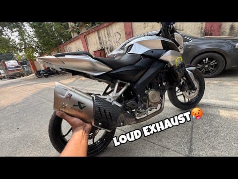 New Exhaust System | Akrapovic R1m Silver | Pulsar Ns 225cc Modified!!!