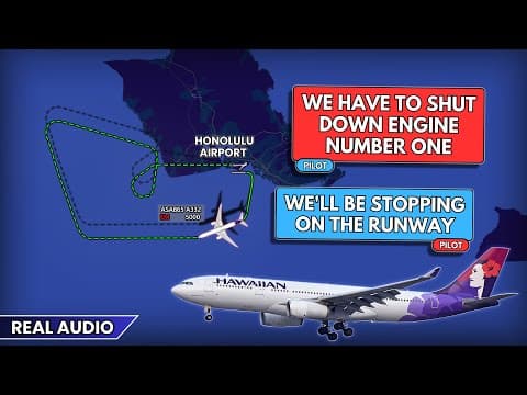 Pilots Shut Down The Engine After Takeoff. Single Engine Landing At Honolulu Airport. Real Atc